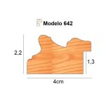 PERFIL-642 642-030 BLACK BRUSHED EDGE GOLD